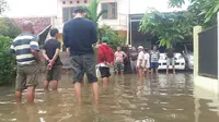 Banjir di Perumahan Kuda Mas Bekasi Sudah ke 4 kali terjadi. (Liputan6.com/Bam Sinulingga)