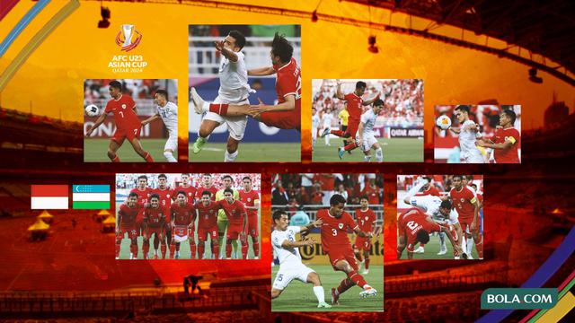 Kolase - Timnas Indonesia U-23 Vs Uzbekistan di Piala Asia U-23 2024