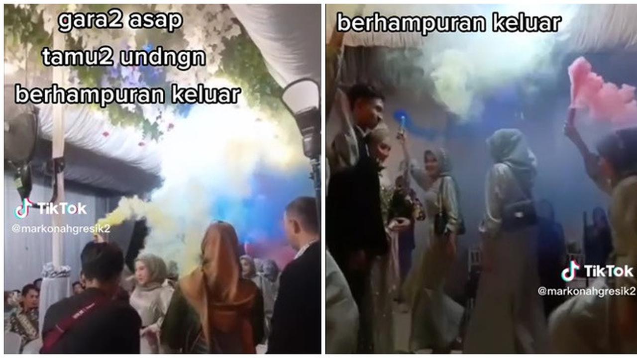 Viral Bridesmaid Nyalakan Bom Asap di Acara Pernikahan, Tamu Berhamburan Keluar
