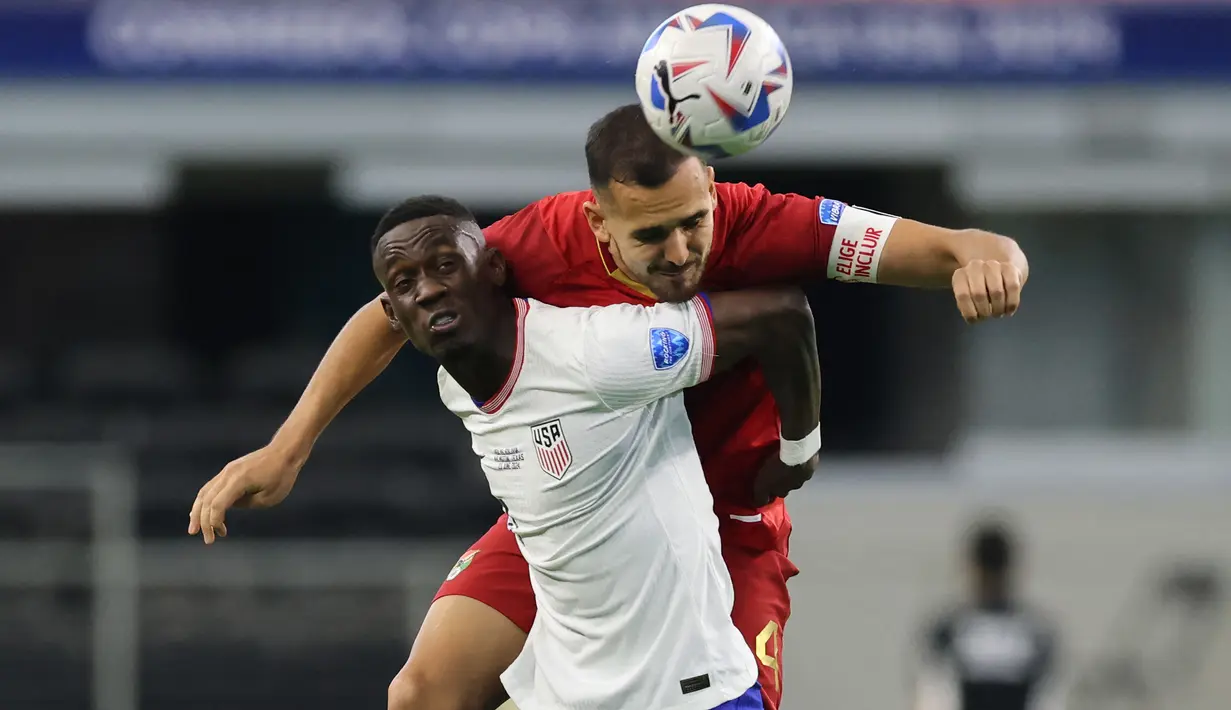 Gol Amerika Serikat dicetak oleh  Christian Pulisic dan Folarin Balogun. (Ron Jenkins / GETTY IMAGES NORTH AMERICA / Getty Images via AFP)
