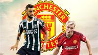 Manchester United - Ilustrasi Bruno Fernandes dan Rasmus Hojlund (Bola.com/Adreanus Titus)