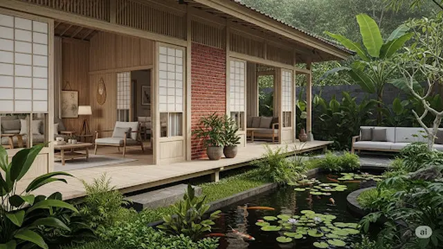 Rumah Kayu Bergaya Jepang