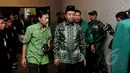 Ketua Umum Partai PPP, Romahurmuziy saat tiba dalam Pembukaan Musyawarah Kerja Wilayah PPP DKI Jakarta, Senin (23/2/2015). Romahurmuziy yakin partai PPP akan menjadi peringkat nomer satu dalam pemilu yang akan datang. (Liputan6.com/JohanTallo)