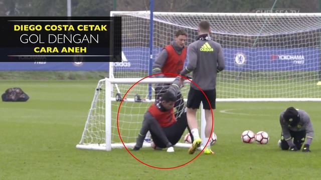 Striker Chelsea, Diego Costa miliki cara unik untuk mencetak gol saat sesi latihan The Blues, seperti apa?