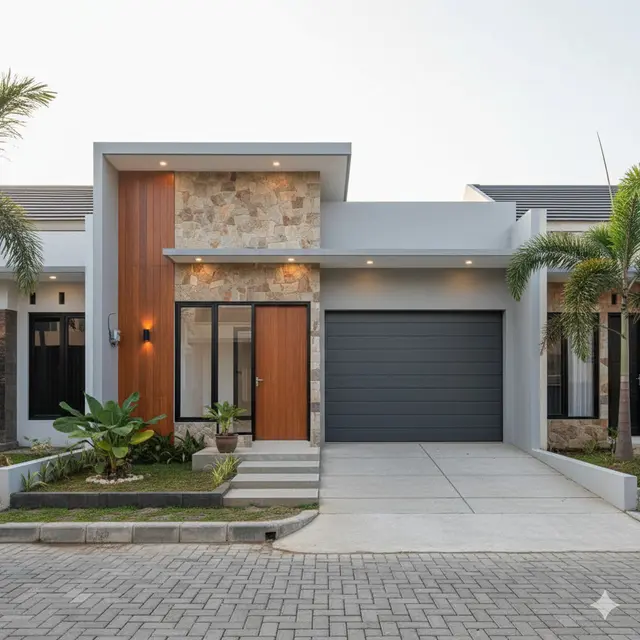 Gambar Rumah Minimalis Modern Kekinian dengan Garasi Mobil