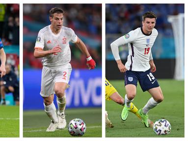 Foto kolase pemain Chelsea yang negaranya tampil di semifinal Piala Eropa 2020. (Foto: AFP & AP)