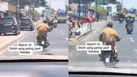 Kakek Ini Bisa-bisanya Bawa Botol Air di Kepala Sambil Menyetir Motor (TikTok @istanadurianofficial )