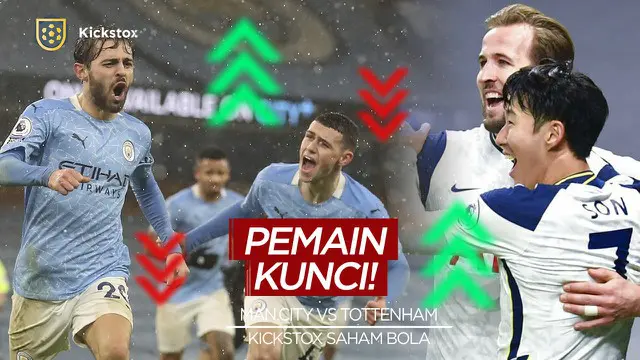 MOTION GRAFIS: 3 Pemain Kunci Manchester City dan Tottenham Hotspur Serta Statistiknya di Kickstox Saham Bola