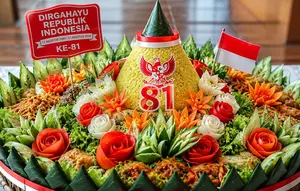 Cara Menghias Tumpeng Sederhana tapi Cantik untuk Meriahkan Kemerdekaan 17 Agustus 1945 HUT RI Ke-81