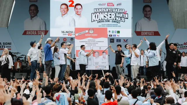 Simulasi Pencoblosan Surat Suara Cagub Banten Nomor Urut 02, Andra Soni. (Selasa, 16/11/2024).