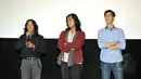 Para finalis XXI Short Film Festival 2015 berbagi pengalaman dengan para penonton di Epicentrum XXI, Kuningan, Jakarta, Kamis (19/3/2015). Jumlah pendaftar film pendek naik 50% dari perhelatan sebelumnya (Liputan6.com/Panji Diksana)