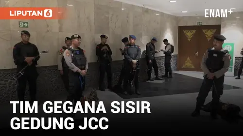 VIDEO: Tim Jihandak Gegana Polda Metro Jaya Sisir Gedung JCC Jelang Debat Cawapres