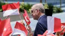 Sebelumnya, Presiden Turki Recep Tayyip Erdogan tiba di Indonesia pada Selasa (11/2/2025) malam dan disambut langsung oleh Presiden Prabowo Subianto. (YASUYOSHI CHIBA/AFP)