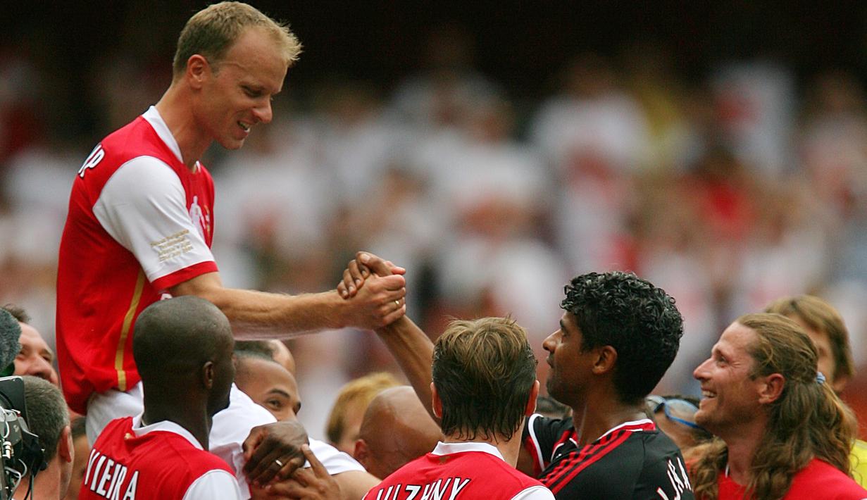 Dennis Bergkamp bermain untuk Arsenal pada tahun 1995 hingga 2006. Bergkamp pernah menjadi asisten pelatih Ajax pada 2011 hingga 2017. (AFP/Odd Andersen)