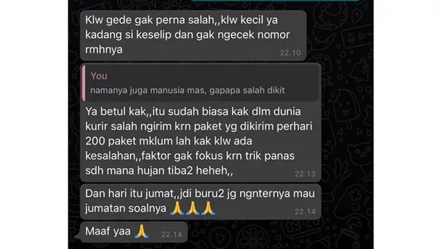 6 Chat Antara Kurir dan Pembeli Ini Saling Curhat, Bikin Senyum
