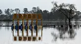 Kondisi ketinggian air di sepanjang Sungai Hunter, pinggiran kota Newcastle, Australia pada 23 Mei 2025. (Saeed KHAN/AFP)