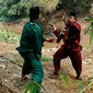 Warga menampilkan beladiri silat khas Betawi saat perayaan Hari Ciliwung 2015 di Condet, Jakarta Timur, Rabu (11/11/2015). (Liputan6.com/Yoppy Renato)