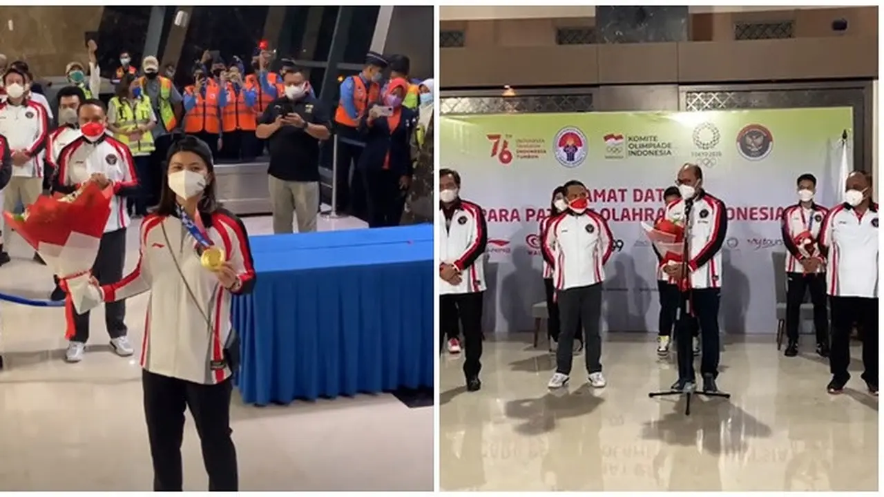 6 Momen Penyambutan Kloter Terakhir Tim Indonesia di Bandara, Riuh Teriakan Bangga