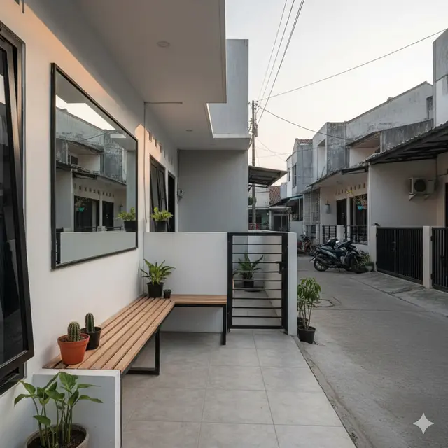 Model Teras Rumah di Gang Sempit