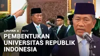 Presiden Prabowo Subianto resmi melantik Donny Ermawan Taufanto sebagai Gubernur Universitas Republik Indonesia (URI) dan Yos Sunitiyoso sebagai Wakil Gubernur URI di Istana Negara.