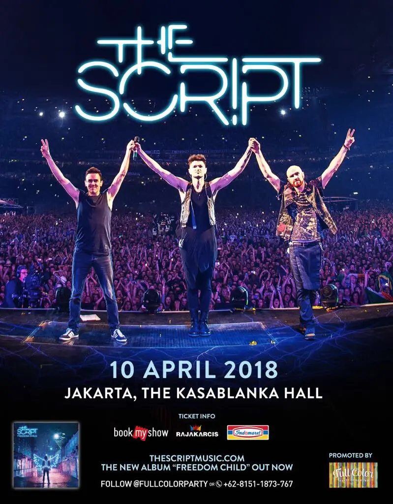 Poster konser band The Script di Indonesia. (Twitter - @BookMyShowID)
