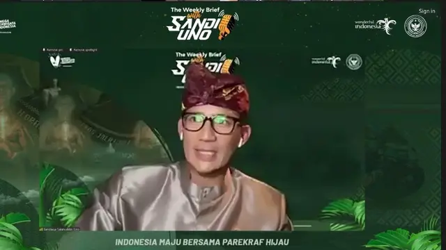 Menparekraf Sandiaga Uno dalam The Weekly Brief Senin, 20 Mei 2024