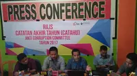 Anti Cooruption Committee (ACC) Sulawesi rilis catatan akhir tahun penanganan kasus korupsi di Sulsel (Liputan6.com/ Eka Hakim)