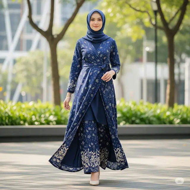 Wrap Dress dengan Tali Adjustable