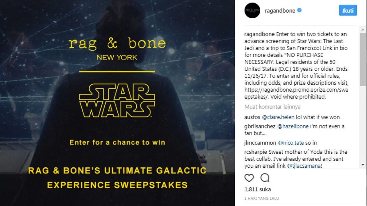 Apakah Anda penggemar berat Star Wars? Intip koleksi terkini dari Rag and Bone yang seru ini.