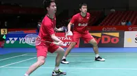 Ganda putra Indonesia Kevin Sanjaya Sukamuljo / Marcus Fernaldi Gideon lolos ke semifinal Korea Terbuka Super Series 2017. (Humas PP PBSI)