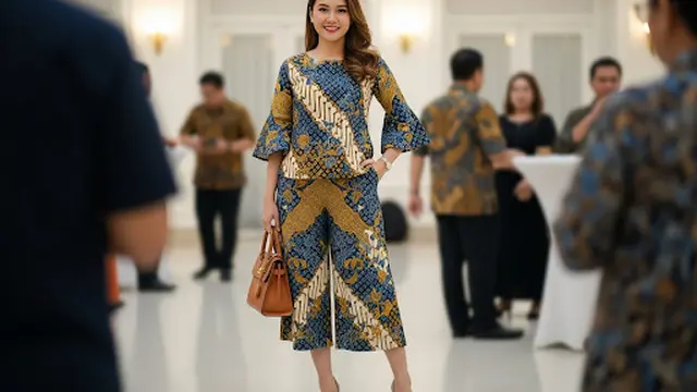 Setelan Batik Lengan Lonceng