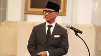 Agus Gumiwang Kartasasmita jelang dilantik oleh Presiden Joko Widodo di Istana Negara, Jakarta, Jumat (24/8). Agus Gumiwang resmi menjabat sebagai Menteri Sosial menggantikan Idrus Marham. (Liputan6/Pool/Gar)