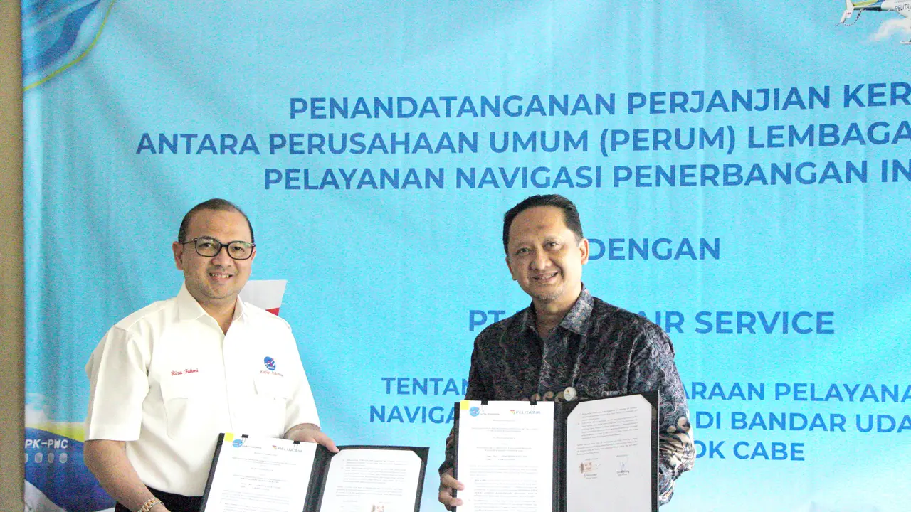 Pelita Air dan AirNav Indonesia Tandatangani Perjanjian Kerja Sama Layanan Navigasi Penerbangan di Bandara Pondok Cabe