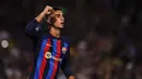 Penyerang Barcelona, Ferran Torres berselebrasi setelah mencetak gol ke gawang Viktoria Plzen pada pertandingan Grup C Liga Champions di stadion Camp Nou di Barcelona, Spanyol, Kamis (8/9/2022). Dengan kemenangan ini, Barcelona berhasil memimpin klasemen dengan 3 poin. (AFP Photo/Josep Lago)