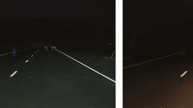 Perbandingan Jarak Pandang Lampu Depan Terang dan Lampu Standar di Jalan Gelap