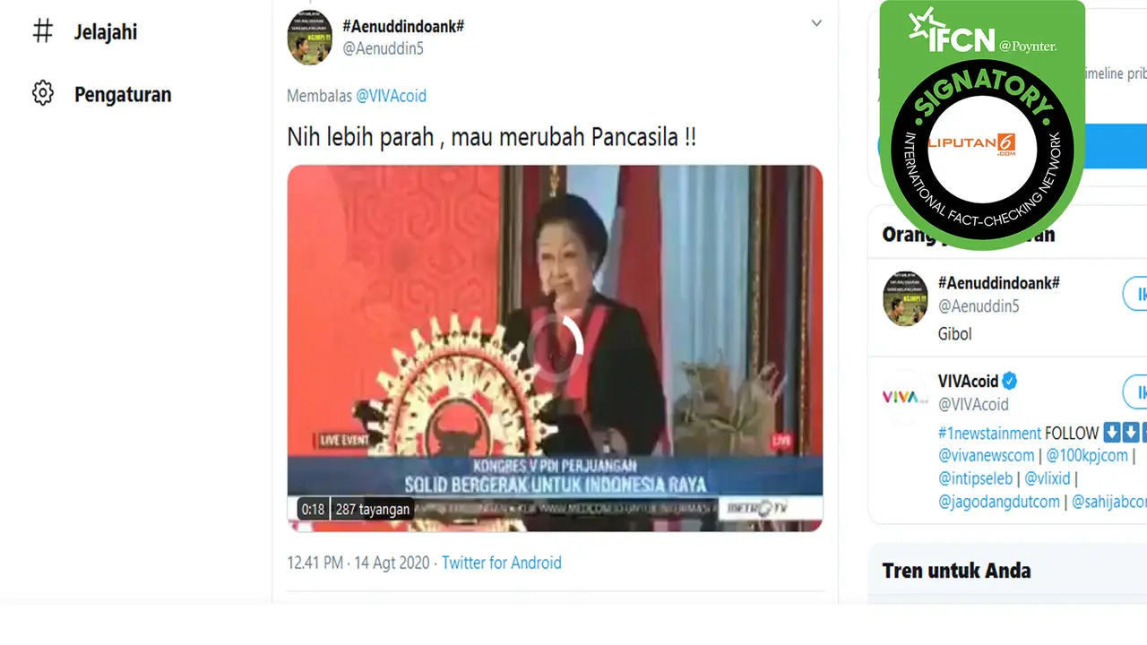 Hoaks Megawati ingin ubah Pancasila