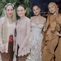 Beda Gaya Adik Kandung dan Adik Ipar Mendiang Ashraf Sinclair di Pernikahan Bunga Citra Lestari. [@aishahjennifer/@yuna]
