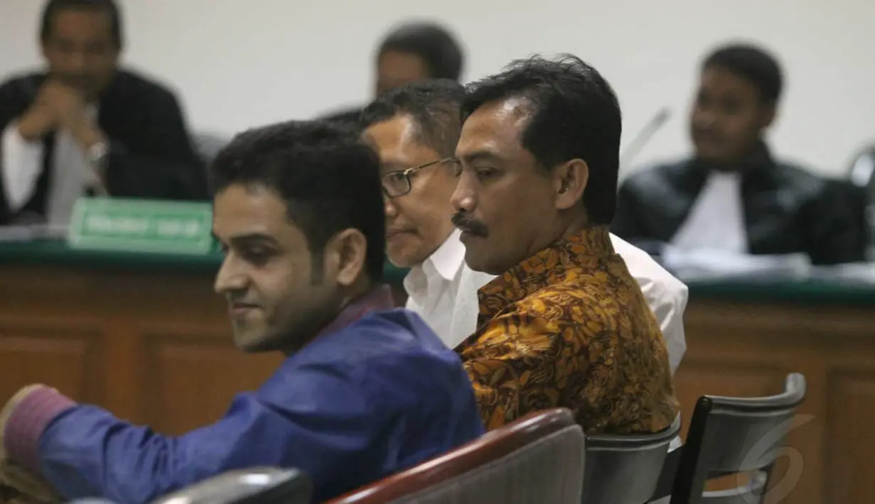Tiga mantan petinggi kader Demokrat itu bersaksi terkait kasus Hambalang dengan terdakwa Teuku Bagus Muhammad Noor di Pengadilan Tipikor, Jakarta, Selasa (13/5/14).(Liputan6.com/Johan Tallo)