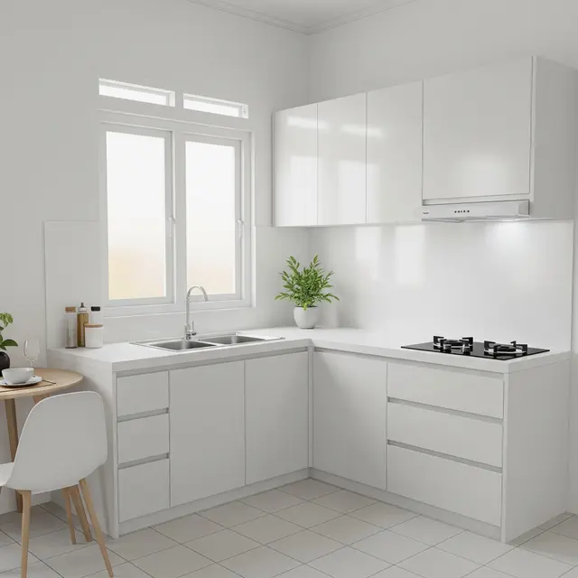 9 Model Dapur Rumah Subsidi Tipe 30/60 dengan Layout Bentuk L, Desain Efisien