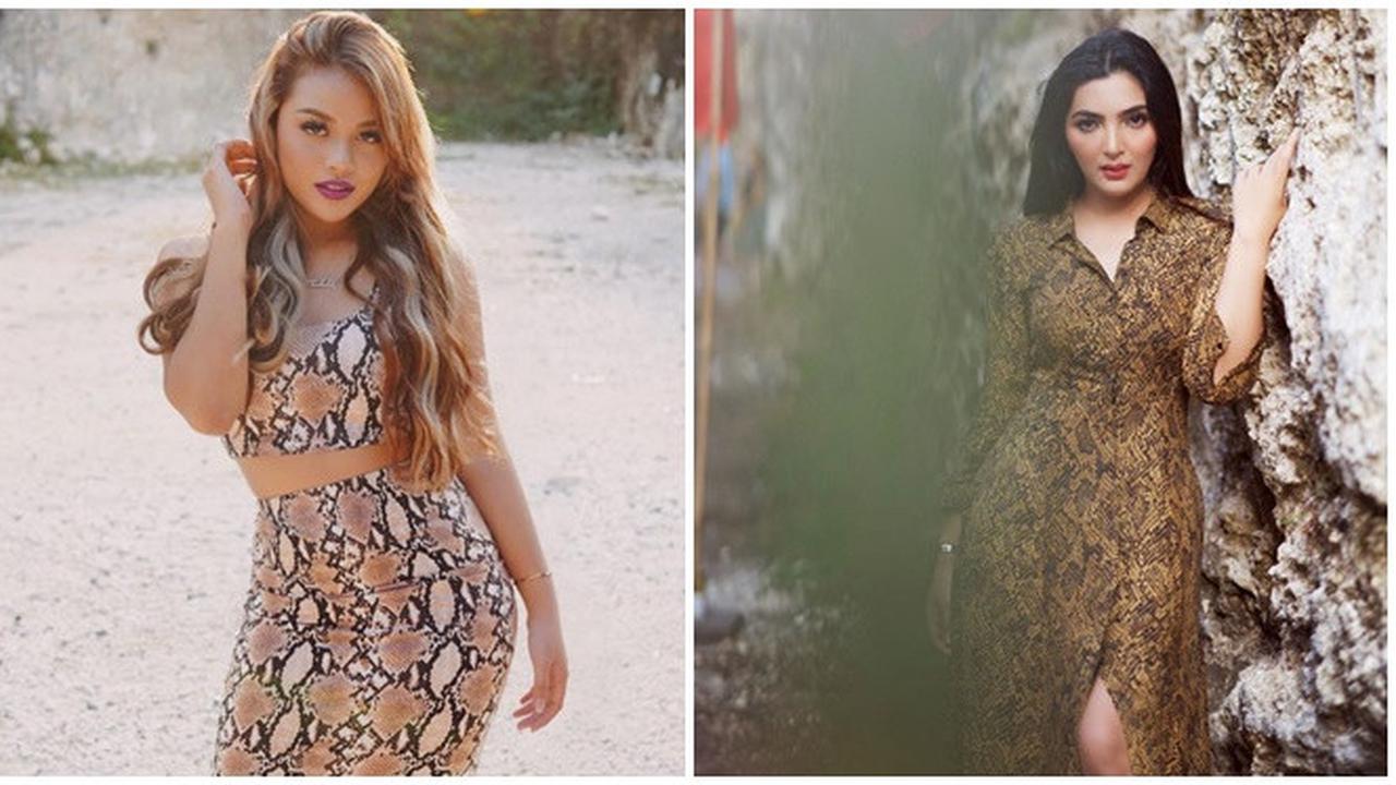 Gaya Ashanty dan Aurel Hermansyah Saat Memakai Baju Motif Ular