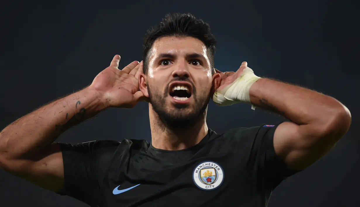 6. Sergio Aguero (Manchester City) - 8 Gol (2 Penalti). (AFP/Filippo Monteforte)