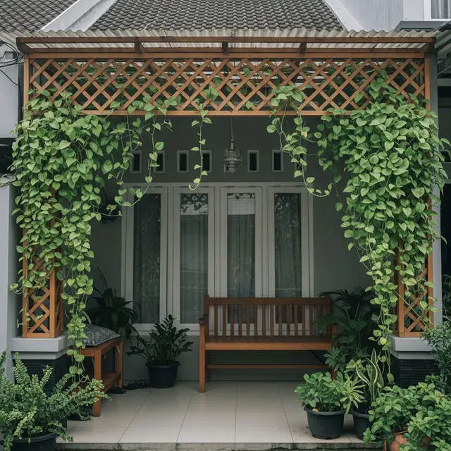9 Desain Kanopi Teras Rumah Minimalis dengan Tanaman Rambat Biar Adem, Estetik di Perkotaan
