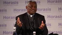 Kardinal Peter Turkson yang disebut sebagai calon kuat pengganti Paus Fransiskus. Jika demikian maka ia akan menjadi Paus kulit hitam pertama. (Alessandra Tarantino/AP Photo)