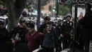 Kepala Departemen Kepolisian Los Angeles, Jim McDonnell mengatakan ratusan orang tersebut ditangkap seiring dengan terganggunya keamanan publik. (RONALDO SCHEMIDT/AFP)