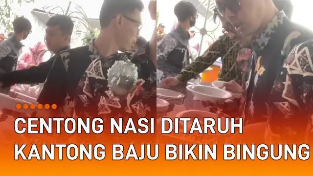 Seorang pria lakukan aksi usil ketika hendak makan saat kondangan mengundang perhatian