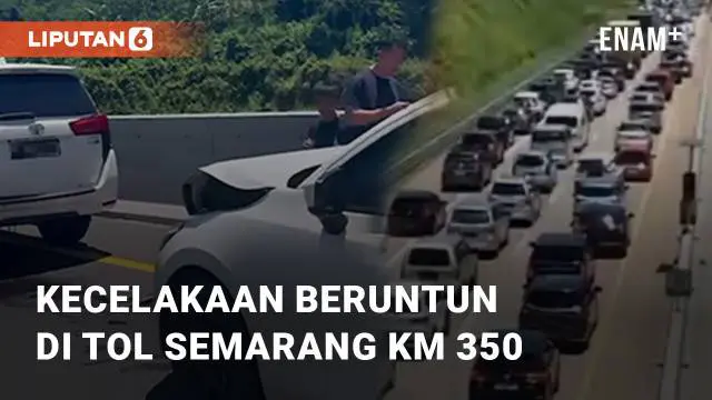 Terjadi kecelakaan beruntun di kawasan Tol Semarang Batang KM 350. Kecelakaan tersebut melibatkan sekitar 3 mobil