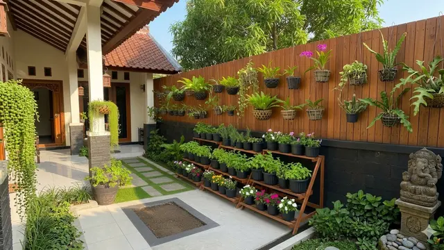 Cara Membuat Kolam Ikan dan Taman Depan Rumah Tanpa Bikin Halaman Terasa Sempit/Gemini AI