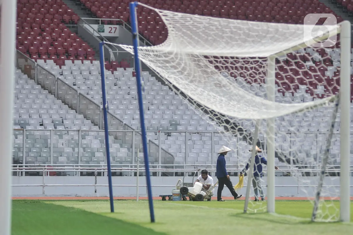 Perawatan Lapangan Stadion GBK Jelang Piala Dunia U20