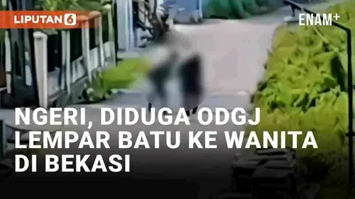 VIDEO: Viral Diduga ODGJ Lempar Batu ke Kepala Wanita di Bekasi