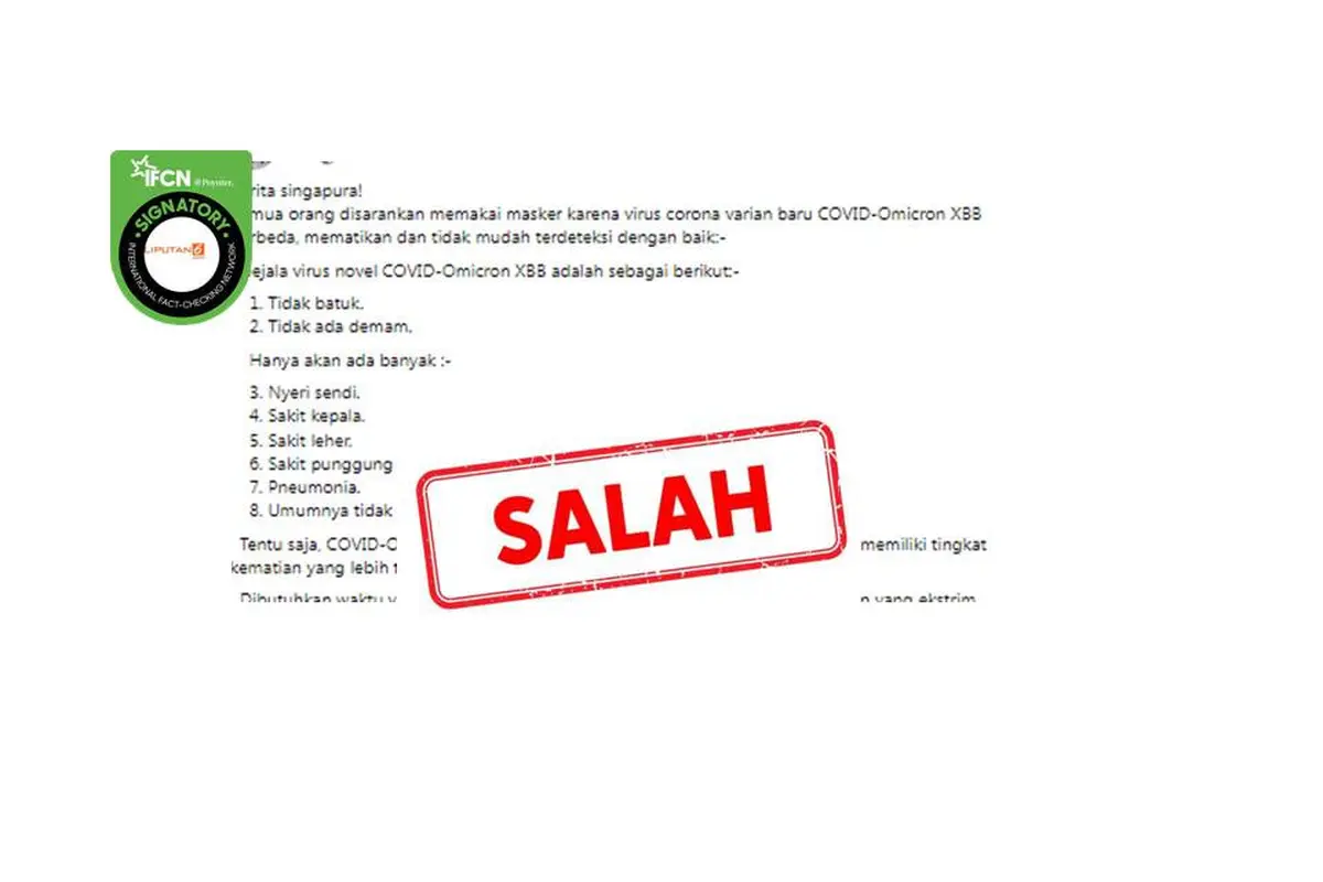 Cek Fakta covid-19 Omicron subvarian XBB